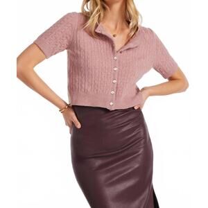 NEW BISHOP + YOUNG e'toile cable cardigan in blush